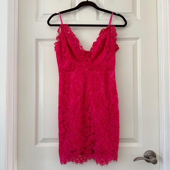 NBD Pink Lace Mini Dress - Picture 4 of 13